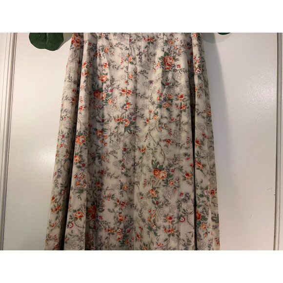 Lauren Ralph Lauren Cotton Maxi Skirt Floral Womens Size6 A-Line Button Front Bo - Picture 10 of 14